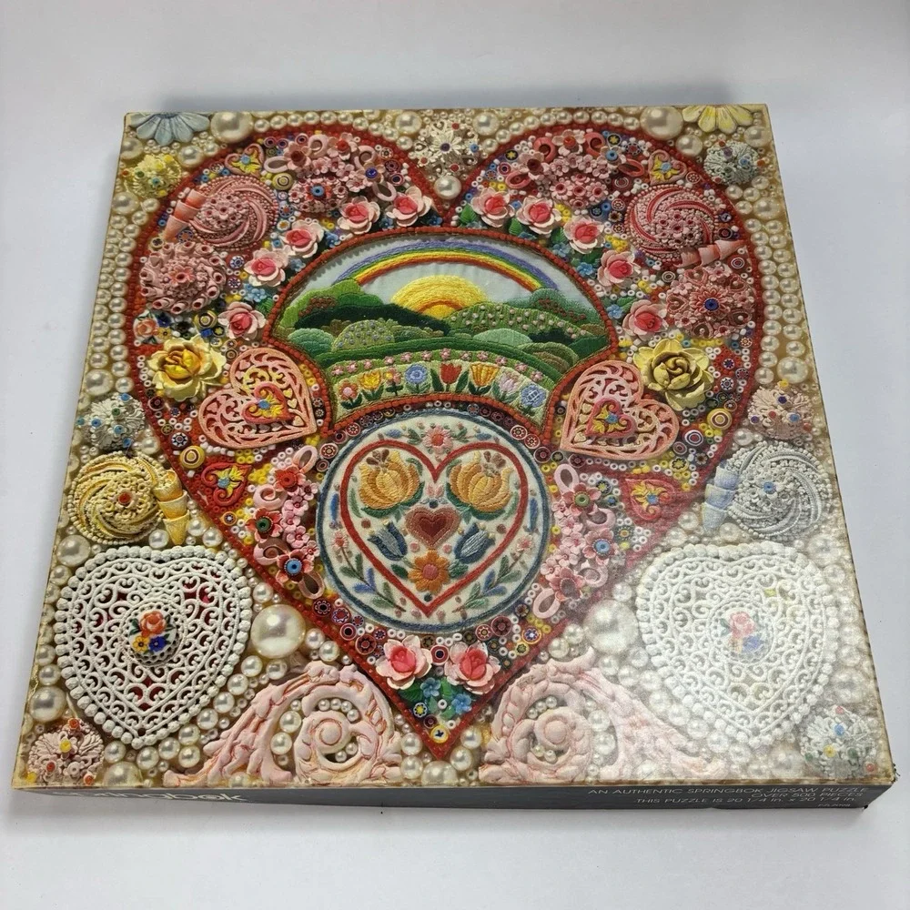 Vintage Springbok Puzzle Love Is The Heart In Blossom 500 pc COMPLETE